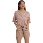 Xu Luer LUREHSU 정품 구매 R211346 새틴 드로스트링 파자마 아우터웨어 스타일 점프수트 가을 신제품 - 이미지 5