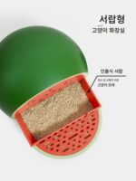 언카드 수박 자몽 고양이용 변기 완전 밀폐형 초대형 변기 튀김 방지 탈취제 서랍 고양이 용품 - 이미지 5