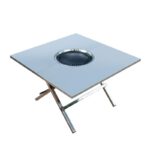 숯불 그릴 테이블 접이식 스테인리스 스틸 가정용 야외 휴대용 숯불 스토브 구식 숯불 그릴 화로 바베큐 랙, - 이미지 5