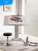 들어올릴 수 있는 작업대 이동식 컴퓨터 책상 공압 책상 뒤집기 그림 그리기 데스크탑 홈 스터디 책상 - 이미지 2