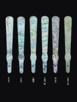 딩핀 빈티지 수제 진주조개 부채 한복 사진 소품 모조 앤틱 진주조개 접이식 부채 - 이미지 4