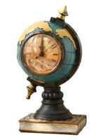 레트로 문학 고전 시계 진자 테이블 시계 홈 거실 테이블 시계 데스크탑 소형 지구본 수지 - 이미지 5