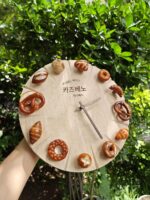 알칼리성 빵 냉장고 벽시계 나무 시계 DIY 주방 커피 디저트 베이커리 무소음 심플 북유럽 - 이미지 2