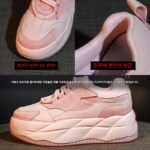 여성용 내부 키 증가 흰색 신발 2024년 신상품 봄 가을 통기성 핑크 두꺼운 밑창 캐주얼 신발 올매치 아빠 신발로 발이 작아 보여요 - 이미지 4