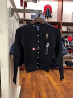 폴로 바이 랄프 로렌 여아용 자수 폴로 로고 크루넥 케이블 니트 카디건 - 이미지 2