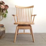 일본 수출 순수 원목 회전의자 식탁의자 홈 팔걸이 책상의자 북유럽 컴퓨터 의자 크리에이티브 등받이 의자