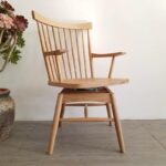 일본 수출 순수 원목 회전의자 식탁의자 홈 팔걸이 책상의자 북유럽 컴퓨터 의자 크리에이티브 등받이 의자 - 이미지 2