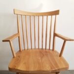 일본 수출 순수 원목 회전의자 식탁의자 홈 팔걸이 책상의자 북유럽 컴퓨터 의자 크리에이티브 등받이 의자 - 이미지 3