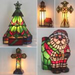 미국 티파니 크리스마스 트리 장식 데스크탑 장식품 휴일 장면 레이아웃 크리스마스 트리 십자가 창의적인 조명