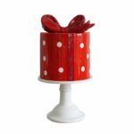 Big East Export 초대형 유럽식 손으로 그린 ​​선물 상자 모양 크리스마스 케이크 접시 휴일 장식 장식품 - 이미지 5