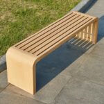 야외 벤치 공원 벤치 롱 벤치 부식 방지 목재 무늬 사각형 정원 안뜰 의자 쇼핑몰 공공 레저 로우 의자 - 이미지 3