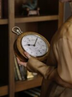 루오나이 인도 수입 / 앤틱 시계 / 망고 나무 "궁전 종" 손으로 조각한 시계는 걸거나 전시할 수 있습니다 - 이미지 3