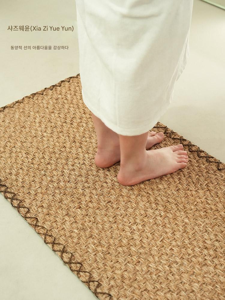 main_707455880993_0 욕실 바닥 매트 사이잘 두꺼운 욕실 문 흡수성 미끄럼 방지 발 매트 욕실 소형 카펫 바닥 매트 맞춤형 - 이미지 1