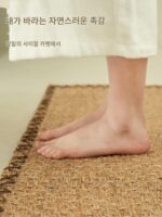 욕실 바닥 매트 사이잘 두꺼운 욕실 문 흡수성 미끄럼 방지 발 매트 욕실 소형 카펫 바닥 매트 맞춤형 - 이미지 4