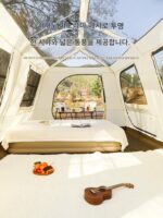 루프 13 전자동 야외 텐트 2개 방 1개 거실 야외 캠핑 장비 풀세트 블랙 글루 자외선 차단 및 방수 농축 - 이미지 2