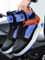 가을, 겨울 4계절 라이딩 부츠 오토바이 오프로드 남녀 통기성 미끄럼 방지 가죽 통근 라이딩화 오토바이화 장비 - 이미지 3