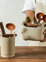 일본식 젓가락 받침 세라믹 식기 주방용품 배수구 보관통 칼 포크 숟가락 주방 수납 선반 보관함