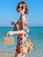 이푸 수영복 여성 보수적 2025 신상품 스타일 커버 벨리 슬리밍 한국 온천 대형 사이즈 지방 mm 원피스 수영복 - 이미지 2