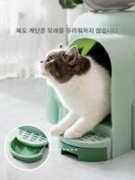 고양이 화장실 완전밀폐형 복도형 새끼 고양이용 쓰레기 방지 고양이 화장실 대형 서랍형 냄새 방지 고양이 배설물 상자 - 이미지 2