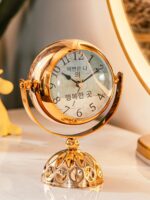 레트로 올드 라이트 럭셔리 거실 장식 시계 창의적인 장식품 테이블 시계 작은 시계 침실 서재 무음 시계 - 이미지 3