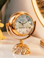 레트로 올드 라이트 럭셔리 거실 장식 시계 창의적인 장식품 테이블 시계 작은 시계 침실 서재 무음 시계 - 이미지 4