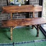 등받이 긴 벤치 야외용 원목 벤치 공원 안뜰 벤치 바베큐 커피 바 레스토랑 패스트푸드 레스토랑 의자 - 이미지 2