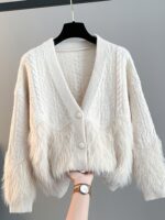 2025년 초가을 신상품 레이지 스타일 스웨터 니트 카디건 재킷 여성 봄 가을 고급 아우터 상의 겨울