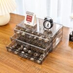 일본 수입 MUJIE 귀걸이 보관 상자 투명 고급 귀걸이 반지 칸 디스플레이 스탠드 아크릴 다층 - 이미지 3