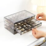 일본 수입 MUJIE 귀걸이 보관 상자 투명 고급 귀걸이 반지 칸 디스플레이 스탠드 아크릴 다층 - 이미지 4