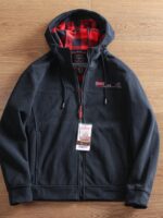 보온 기능성 원단 일본 싱글 가을 겨울 남성용 자수 폴라 플리스 두꺼워 따뜻한 후드 스웨트셔츠 재킷