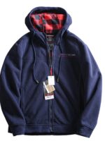 보온 기능성 원단 일본 싱글 가을 겨울 남성용 자수 폴라 플리스 두꺼워 따뜻한 후드 스웨트셔츠 재킷 - 이미지 5