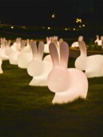 야외 발광 토끼 조명 중추절 이벤트 레이아웃 장식 판매 사무실 광장 공원 조경 태양 달 토끼 - 이미지 4