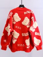 스웨터 재킷 여성 2025 가을과 겨울 새로운 한국 스타일 느슨한 느슨하게 스타일 아우터웨어 서양 스타일 긴 소매 니트 카디건 탑 - 이미지 4