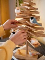 크리스마스 장식 물푸레나무 원목 나무 모양 책상 장식품 책꽂이 창의적인 보석 스탠드 크리스마스 선물 - 이미지 3