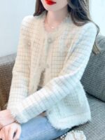 샤넬 스타일 라운드넥 카디건 재킷 여성용 봄 2025 가을 겨울 신스타일 하이엔드 슬리밍 패션 노화 방지 상의 - 이미지 2