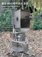 절묘한 캠핑 엘프 나무 난로 3면 화덕 304 벽난로 오븐 입자 창고 야외 텐트 난방 피크닉 난로 - 이미지 5