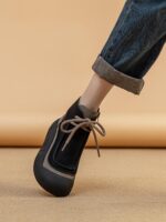 대형 사이즈 여성화 41~43 가을 겨울 플러스 벨벳 마틴 부츠 여성 하이탑 여성 부츠 숏 부츠 레트로 코튼 슈즈 캐주얼 슈즈