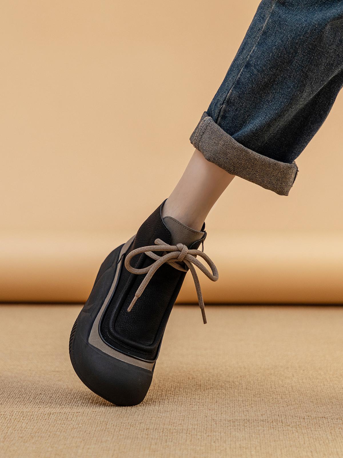 main_745414081549_0 대형 사이즈 여성화 41~43 가을 겨울 플러스 벨벳 마틴 부츠 여성 하이탑 여성 부츠 숏 부츠 레트로 코튼 슈즈 캐주얼 슈즈 - 이미지 1