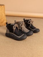 대형 사이즈 여성화 41~43 가을 겨울 플러스 벨벳 마틴 부츠 여성 하이탑 여성 부츠 숏 부츠 레트로 코튼 슈즈 캐주얼 슈즈 - 이미지 4