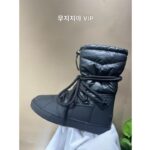 【무지】가을겨울 신상 방수 다운 스노우 부츠, 추위 방지 스트랩, 미끄럼 방지, 보온 원스텝 여성용 부츠