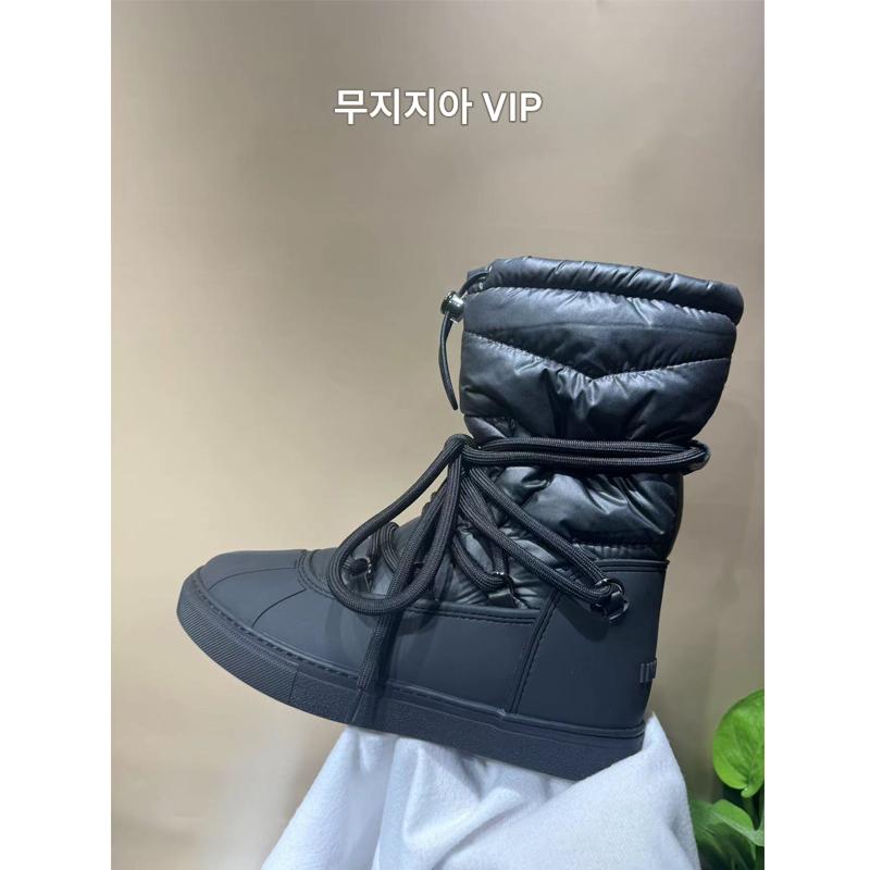 main_748016200649_0 【무지】가을겨울 신상 방수 다운 스노우 부츠, 추위 방지 스트랩, 미끄럼 방지, 보온 원스텝 여성용 부츠 - 이미지 1