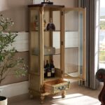 미국식 소형 와인 캐비닛 모던 심플 레스토랑 벽 페인트 패밀리 거실 좁은 유리 캐비닛 식사 옆 작은 집 - 이미지 2