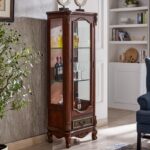 미국식 소형 와인 캐비닛 모던 심플 레스토랑 벽 페인트 패밀리 거실 좁은 유리 캐비닛 식사 옆 작은 집 - 이미지 3