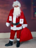 벨벳 산타클로스 의상 성인 남녀 크리스마스 노인 할아버지 의상 세트 코스 의류 - 이미지 2