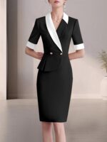 여성 OL 고급 블랙 전문복 정장 화이트칼라 사무직 근무복 봄 가을 여름