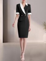 여성 OL 고급 블랙 전문복 정장 화이트칼라 사무직 근무복 봄 가을 여름 - 이미지 2