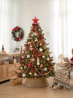 크리스마스 트리 거실 2024 새 집 장식 대형 암호화된 빛나는 DIY 크리스마스 장식 고급