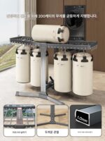 발코니 접이식 옷 건조대 바닥 가정용 알루미늄 합금 야외 이동식 옷 건조대 야외 방풍 안뜰 옷 건조대 - 이미지 2