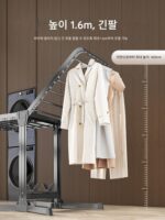 발코니 접이식 옷 건조대 바닥 가정용 알루미늄 합금 야외 이동식 옷 건조대 야외 방풍 안뜰 옷 건조대 - 이미지 4