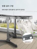 발코니 접이식 옷 건조대 바닥 가정용 알루미늄 합금 야외 이동식 옷 건조대 야외 방풍 안뜰 옷 건조대 - 이미지 5